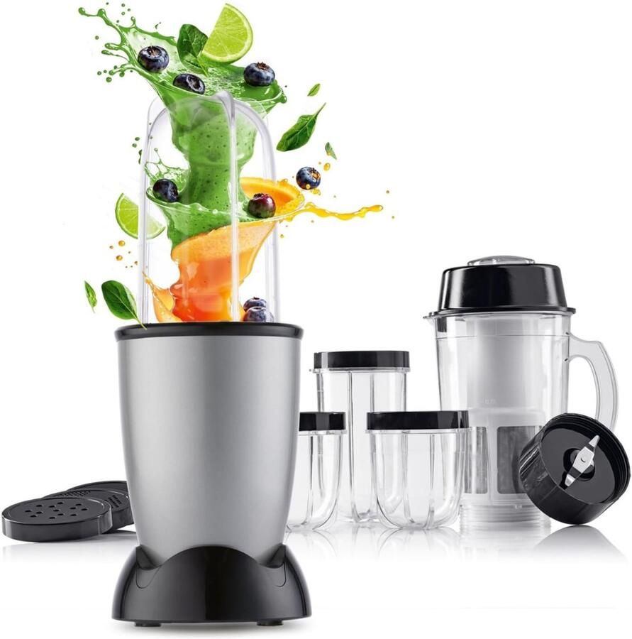 YOR Mixer staafmixer Mixer handmixer Zilver Zwart 12cm x 12cm x 32cm