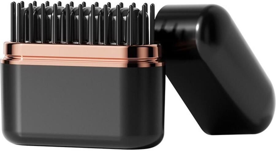 YOZHIQU Mini stijltang Draadloze stijlkam Oplaadbaar Draagbare stijlkam Drie temperatuurstanden Snel opwarmen in 10 seconden Geschikt voor haar en baard Zwart