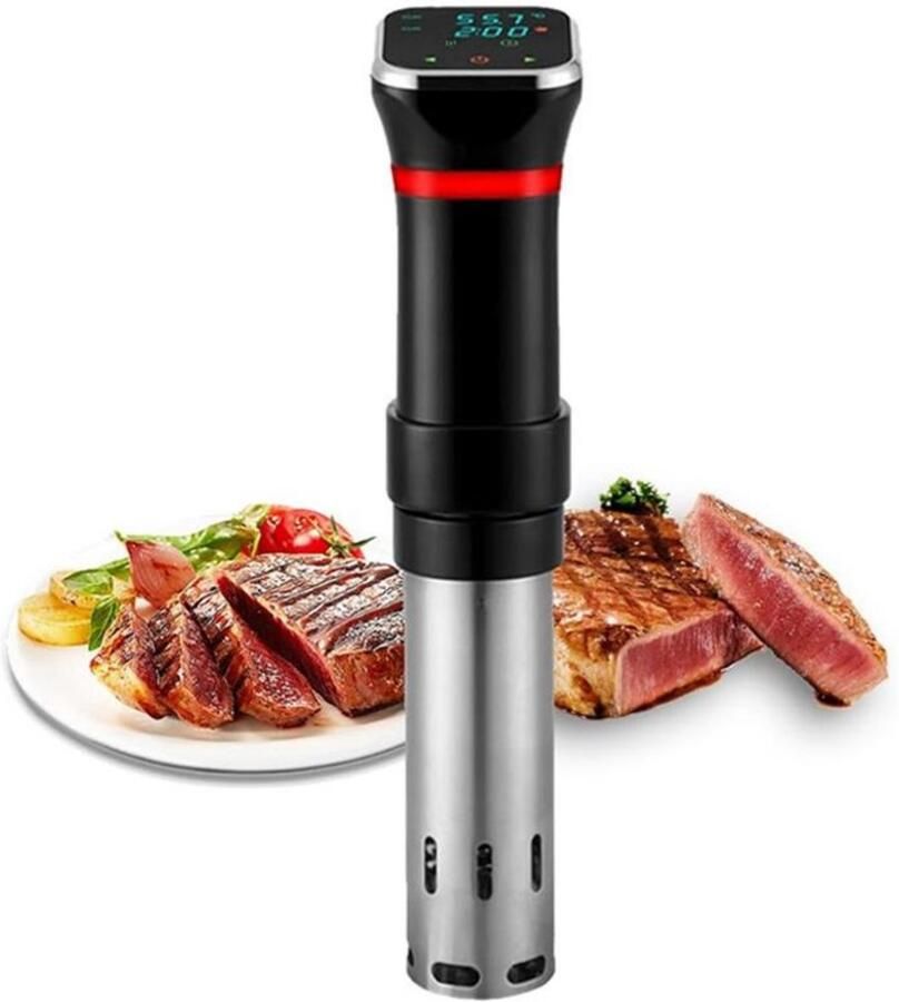 YOZHIQU Slowcooker met staafmixer Met LCD-touchscreen Dompelthermostaat Timer 1100W slowcooker Geschikt voor containers tot 20 liter Temperatuurbereik 25-92 5 °C Compatibel met slowcookers Dompelcirculatie