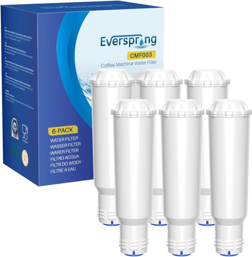 YUNDA EVERSPRING Waterfilter voor Koffiemachine Compatibel met Krups F088 Pro Aqua Past vele modellen van AEG Bosch Siemens Nivona 6 stuks (Opmerking: niet geschikt voor Jura White)
