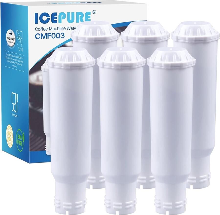 YUNDA ICEPURE Waterfilter voor Koffiemachine Compatibel met Krups F088 Pro Aqua Past vele modellen van AEG Bosch Siemens Nivona 6 stuks (Opmerking: niet geschikt voor Jura White)