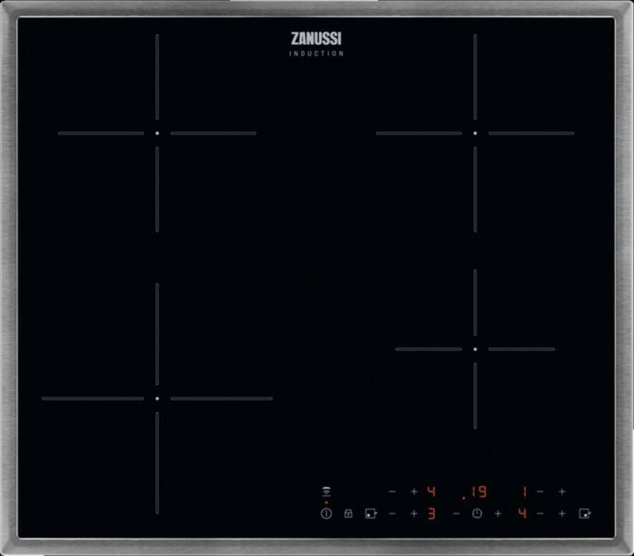 Zanussi ZITN643X Noir Comptoir 60 cm Plaque avec zone à induction 4 zone(s)