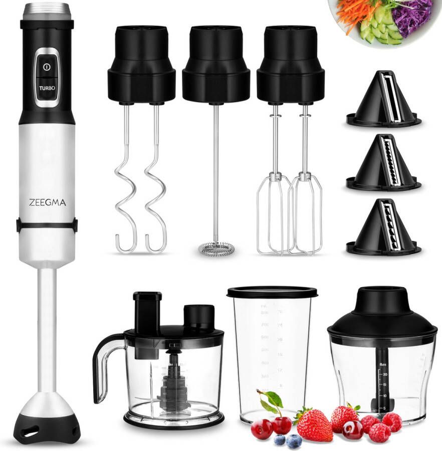 Zeegma Handy 7in1 Set – Staafmixer – 1500 Watt – Turbofunctie – Accessoires – Soepen & Smoothie Maker – Mixer – Blender