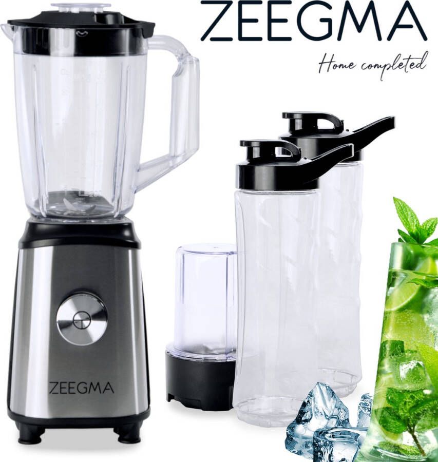Zeegma Vitamine Blender Met glazen kan 1 liter 1050 Watt Mix&GO - Foto 1