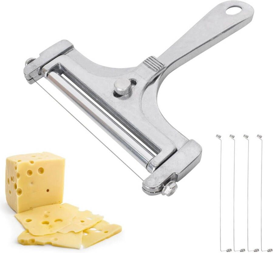 Zeynomax Handmatige kaassnijder met verstelbare draad en rol Inclusief snijdraad en schraper