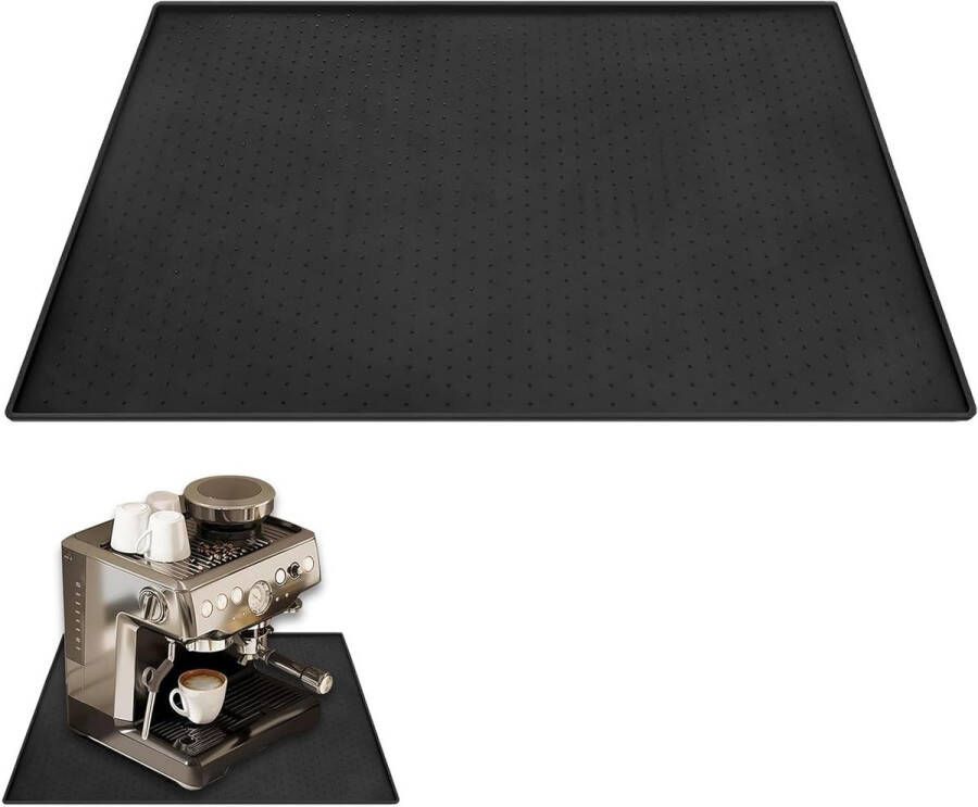 Zeynomax Koffiezetapparaat onderlegger van siliconen 48 x 30 cm Korrelig oppervlak Gemorst koffie opvangen