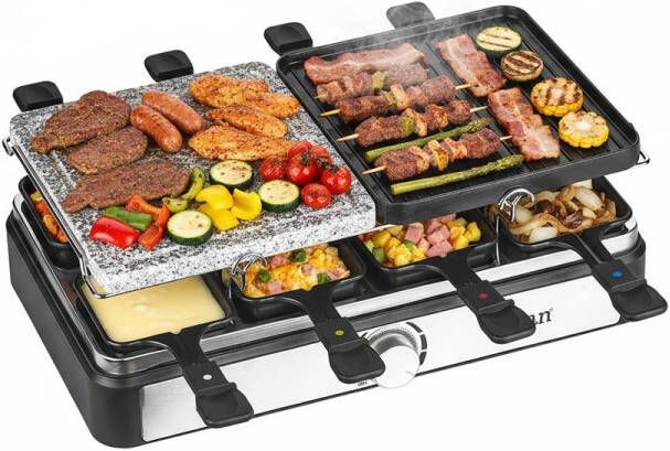 Zilan 2-in-1 Raclette Grill – Gourmetstel 1400W – Raclette & Grillplaat – Voor 8 Personen - Foto 3