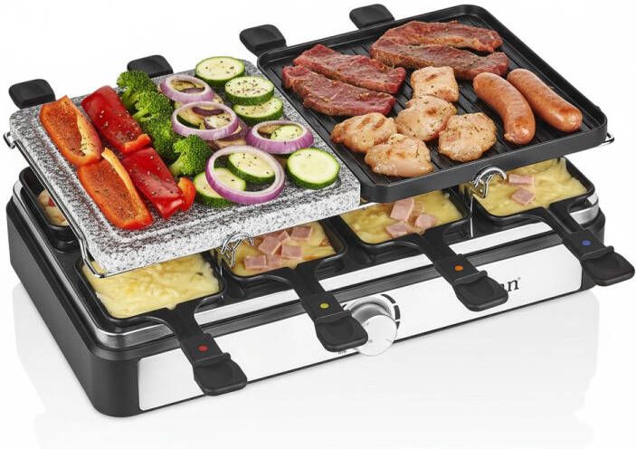 Zilan 2-in-1 Raclette Grill – Gourmetstel 1400W – Raclette & Grillplaat – Voor 8 Personen - Foto 2