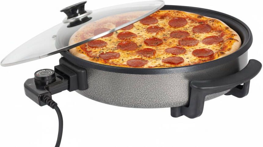 Zilan Pizzapan Elektrische Hapjespan Pizzaoven 38 cm – 1500 W – Anti-aanbaklaag – Thermostaat – BPA & PFAS Vrij