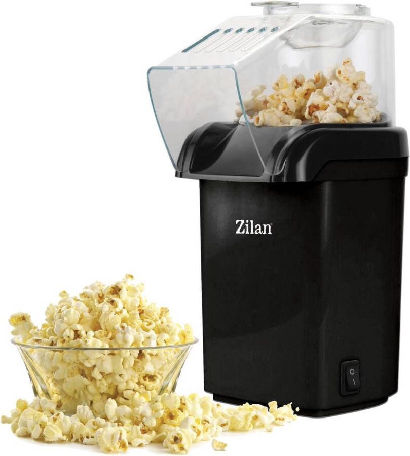 Zilan Popcornmachine Hetelucht 1200W – Popcorn Maker zonder Olie – 2L – BPA-vrij – Anti-aanbak – Zwart – ZLN8045