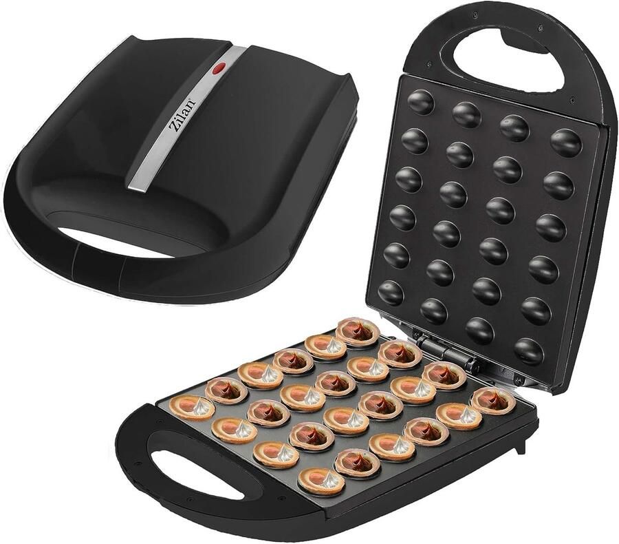 Zilan ZLN-2816 Notenkoekjesmaker XL Wafelnootjes maker – 1600 W – Cake Pop Maker– Anti-aanbak & Cool-Touch – Zwart
