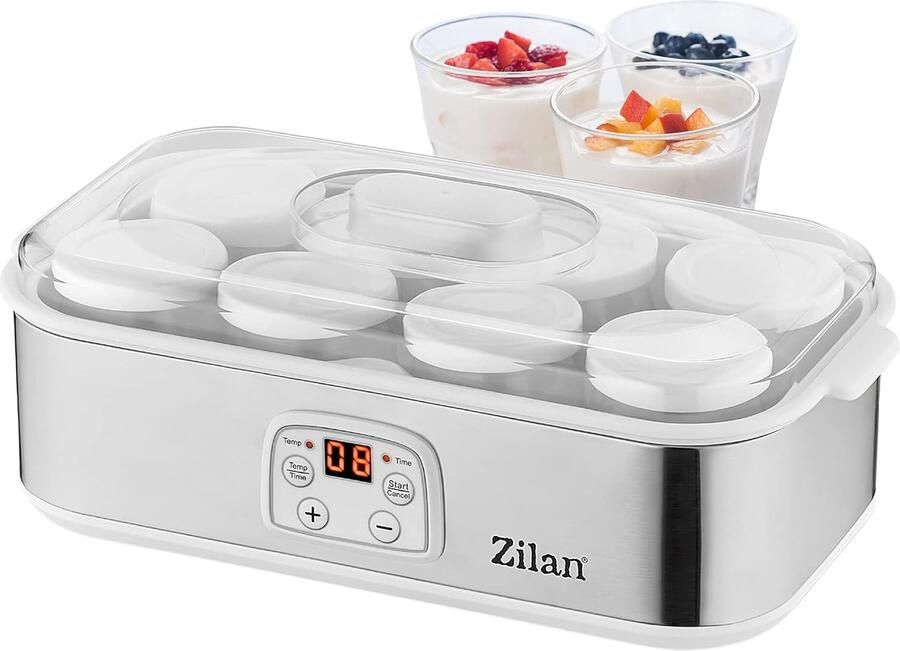 Zilan ZLN6104 Yoghurtmaker – Elektrische Yoghurtmachine met Timer en Temperatuurregeling – 1 liter inhoud – Voor Verse en Biologische Yoghurt – BPA vrij