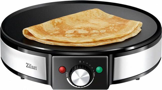 Zilan ZLN2922 Elektrische Crêpe- & Pannenkoekenmaker Ø30 cm – 1200 W Non-stick Bakplaat & Temperatuurregelaar – Flinterdunne Crêpes & Snel Schoonmaken
