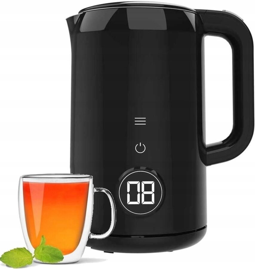 Zilner Elektrische Waterkoker met Temperatuurregeling 1.7 Liter 2200W RVS Interieur Digitaal Display Warmhoudfunctie Dubbelwandig Zwart