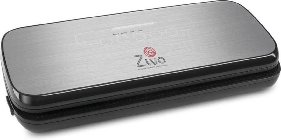 Ziva OneTouch vacuümmachine. Krachtige vacuum sealer tot -0 8bar. Perfect vershouden van Vis Vlees Groente en Voedsel. Incl 5 vacuumzakken 1 rol vacuumfolie en een vacuumslang. Elegante Vacuum machine voor sous vide of eten bewaren in diepvriezer
