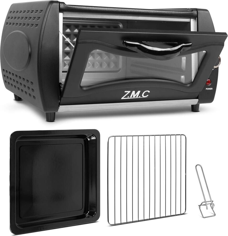 Zmc Mini Tandoor 2100W 22L Minibakoven voor lahmacun pizza naan en brood. Inclusief bakplaat en grillrooster. Compact krachtig snelle opwarming ideaal voor authentieke gerechten