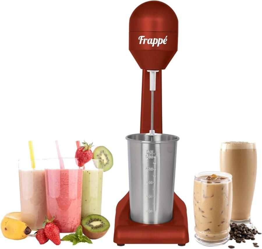 Quvo Milkshake Machine Milkshake Maker Smoothie Maker Rood 13cm x 18cm x 40cm
