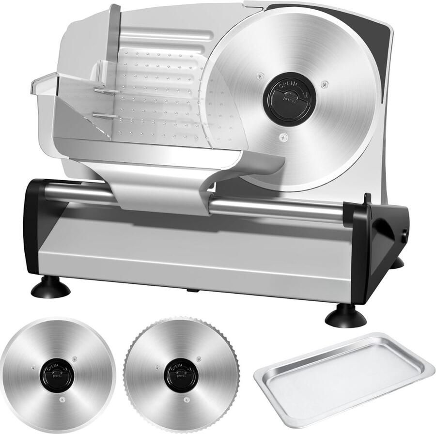 ZMR Vleessnijmachine Snijmachine Allessnijder Vlees Snijmachine voor Thuis Zilver 38cm x 24cm x 26cm