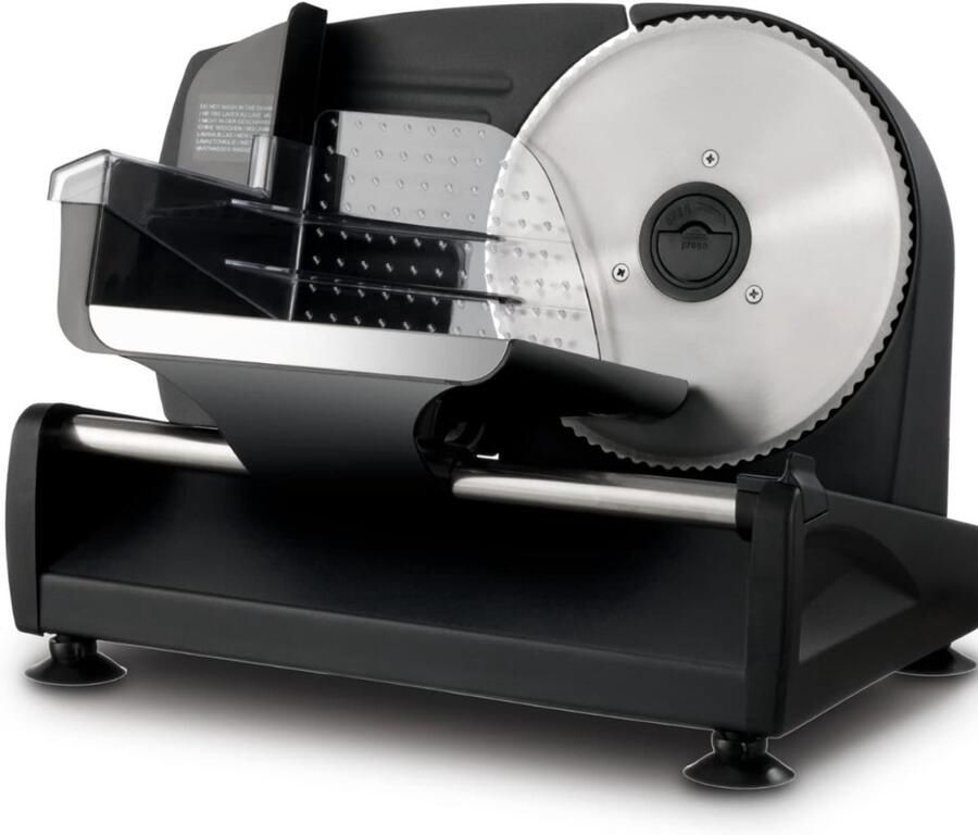 ZMR Vleessnijmachine Snijmachine Allessnijder Vlees Snijmachine voor Thuis Zwart 25cm x 19cm x 27cm