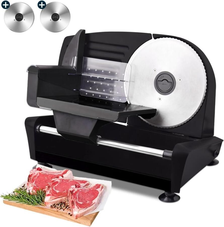 ZMR Vleessnijmachine Snijmachine Allessnijder Vlees Snijmachine voor Thuis Zwart 41cm x 27cm x 27cm