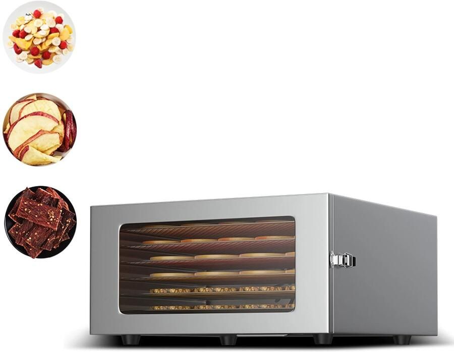 Zolara 6-Laags Voedseldroger Droogoven Intelligente Dehydrator Voor Fruit Groenten Vlees en Kruiden (400W 30–90°C)