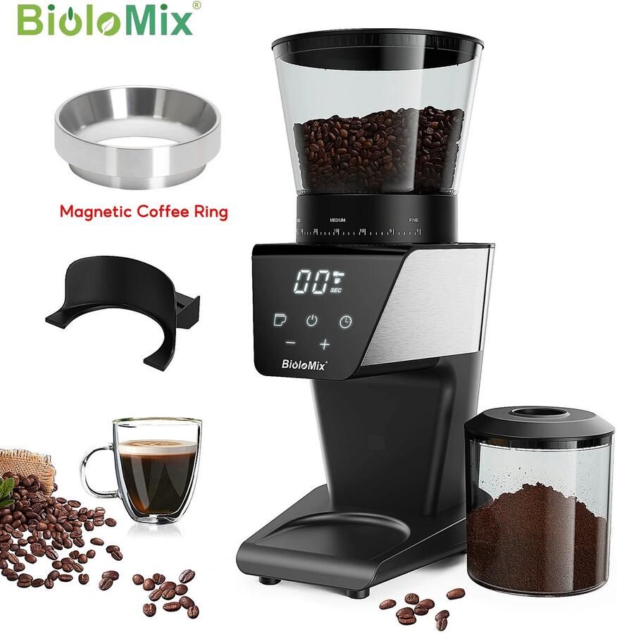 Zolara Koffiemolen Elektrische koffie molen 300W motor Zwart