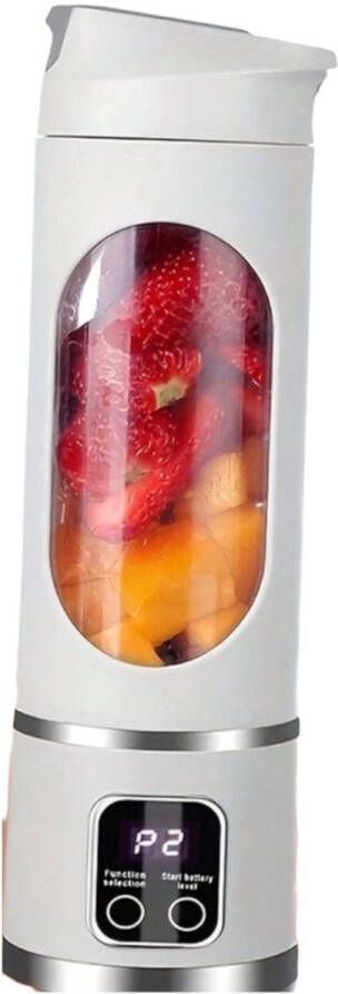 Zonder merk S&E Draagbare Mini Juicer – Multifunctionele USB Oplaadbare Persoonlijke Blender met Verborgen Messen en Eenvoudige One-Touch Bedieningen Wit