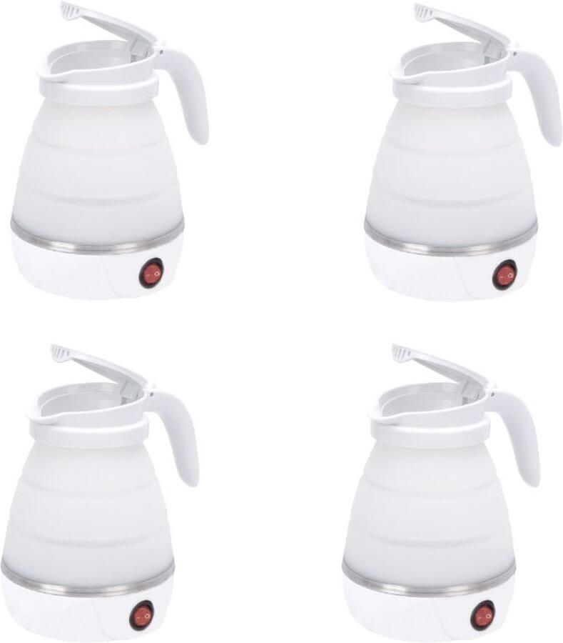 ZREE Camping Waterkoker Opvouwbare Waterkoker 0 6 L Reis Silicone Draagbaar heetwaterdispenser waterkoker camping Mini Camping Wit voor Keuken Kamperen mini kleine Buiten 4 Stucks