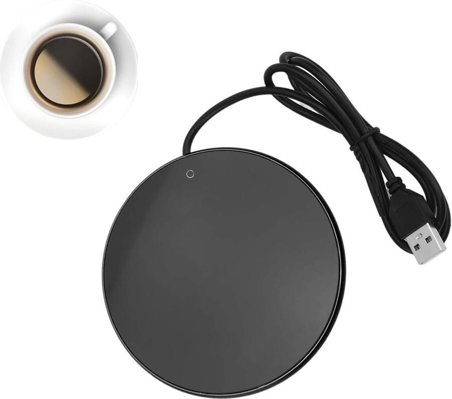 ZREE Elektrische Cup Warmer Mug Verwarmer voor Koffie & Thee Warmhoudplaat Verwarmde Mok Onderzetter USB Zwart