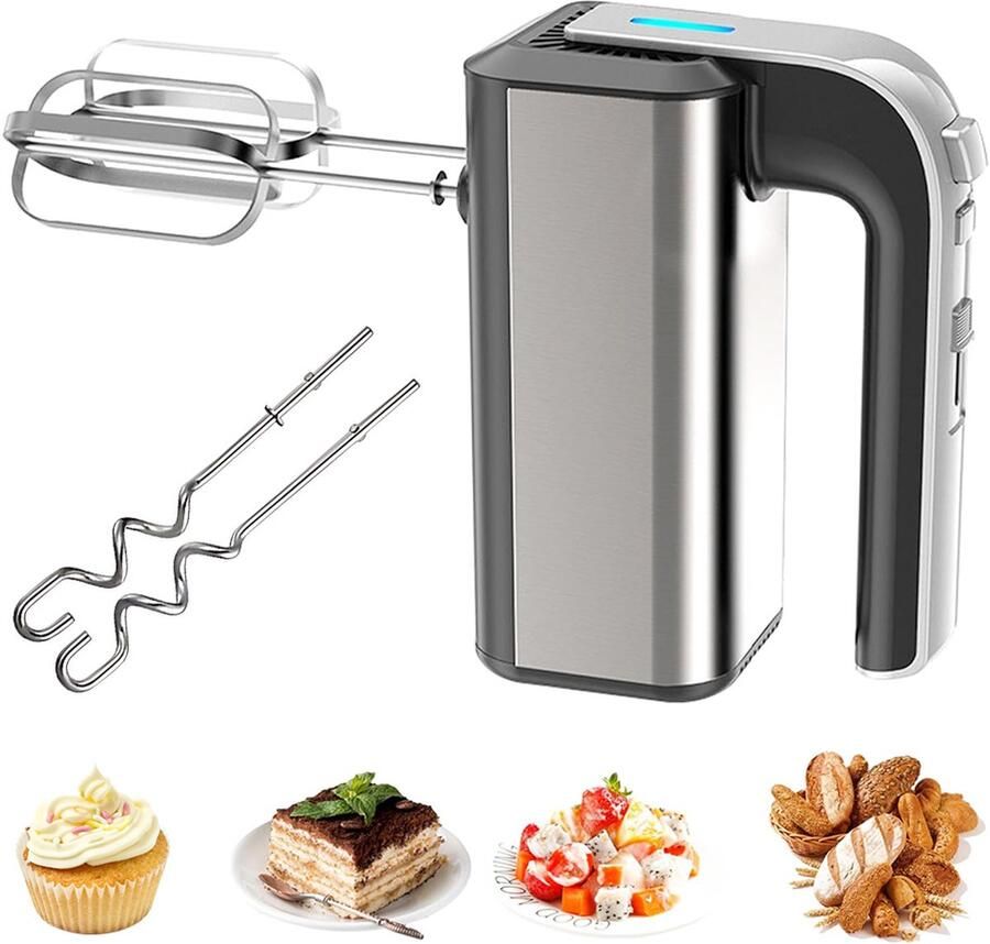 Dnntunk Staafmixer Krachtig & Vaatwasserbestendig 5 Snelheden 350W Zwart Zilver