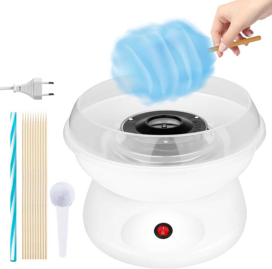 ZRSS Suikerspinmachine Suikerspinmaker voor thuis Voor thuis en kinderfeestjes (Wit)
