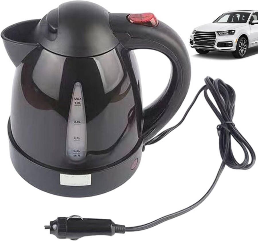 ZVD 1000ml Draagbare 12V Elektrische Boiler Waterkoker Geïsoleerde Rvs Auto Reizen Waterkoker voor Buiten Kantoor & Camping