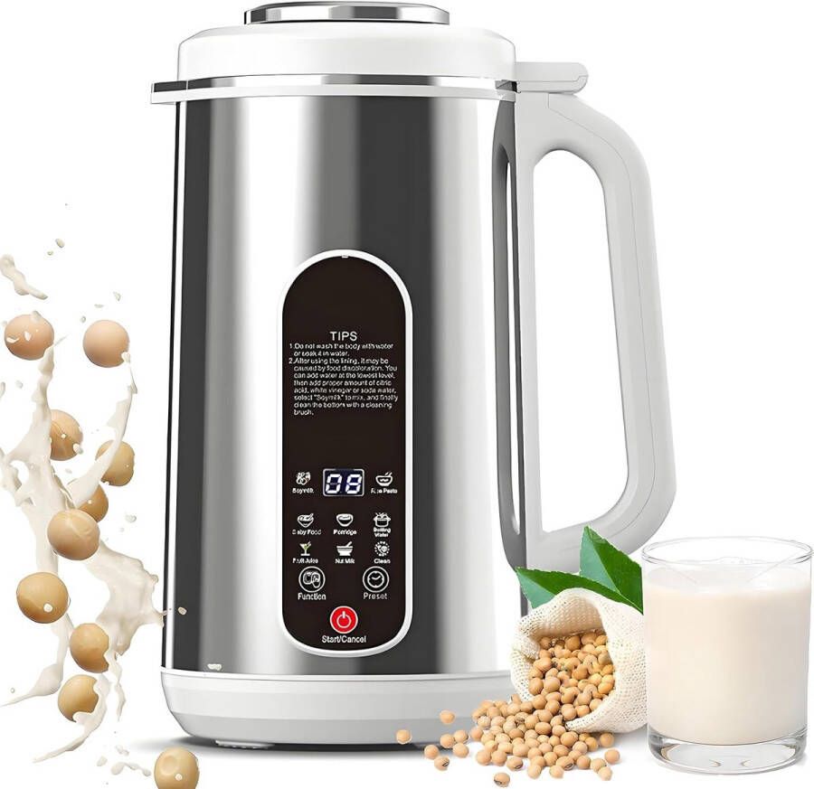 ZVD 1.2l Soja Milk Machine Juicer Noot Milk Maker Met 12-mes Snijder 24 Uur Timer En Houd Warm Vertraging Start & Auto Clean Plant Milk Machine Voor Soja Amandel En Plantaardige Melk