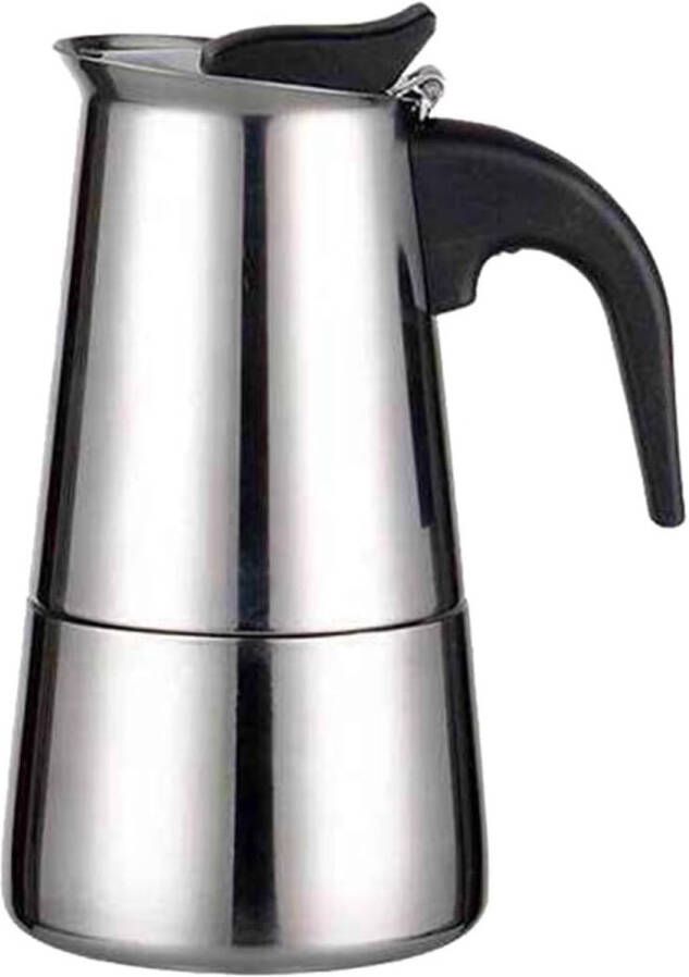 ZVD Roestvrijstalen Moka Pot Koffiezetapparaat Espresso Koffie Brewer Kookplaat Italiaanse Koffiepot Compatibel Met Inductie Fire Warmtebron (100ML)