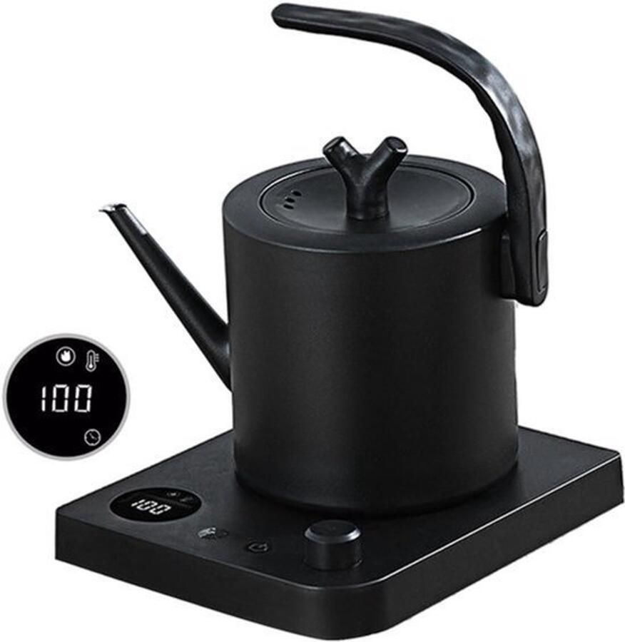 Zwanenhals Waterkoker 1 0 L 1000W Roestvrij Staal Zwart
