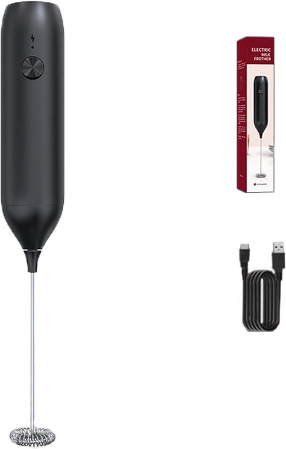 Zwart Gigicial Draagbare melkopschuimer Oplaadbare melkopschuimer 1 stuk