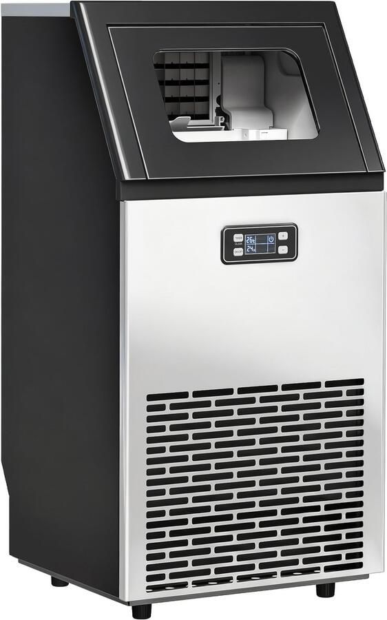 ZYLARO Commerciële ijsblokjesmachine IJsklontjes maker Met IJsschep – 45kg 24 uur met 11 kg opslagcapaciteit – LCD-display