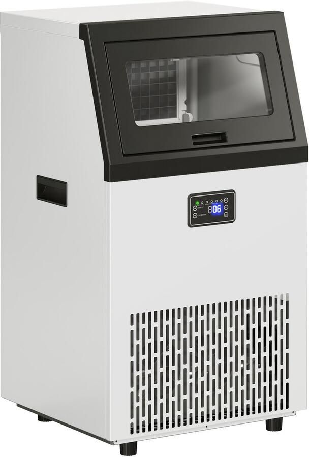 ZYLARO Commerciële ijsblokjesmachine IJsklontjes maker Met IJsschep – 55kg 24 uur met 13 kg opslagcapaciteit – LCD-display