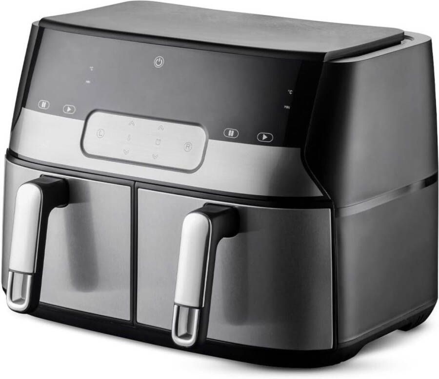 Zylo Dubbele Airfryer Heteluchtfriteuse Duo Airfryer 9 L 35x39x31cm Zwart