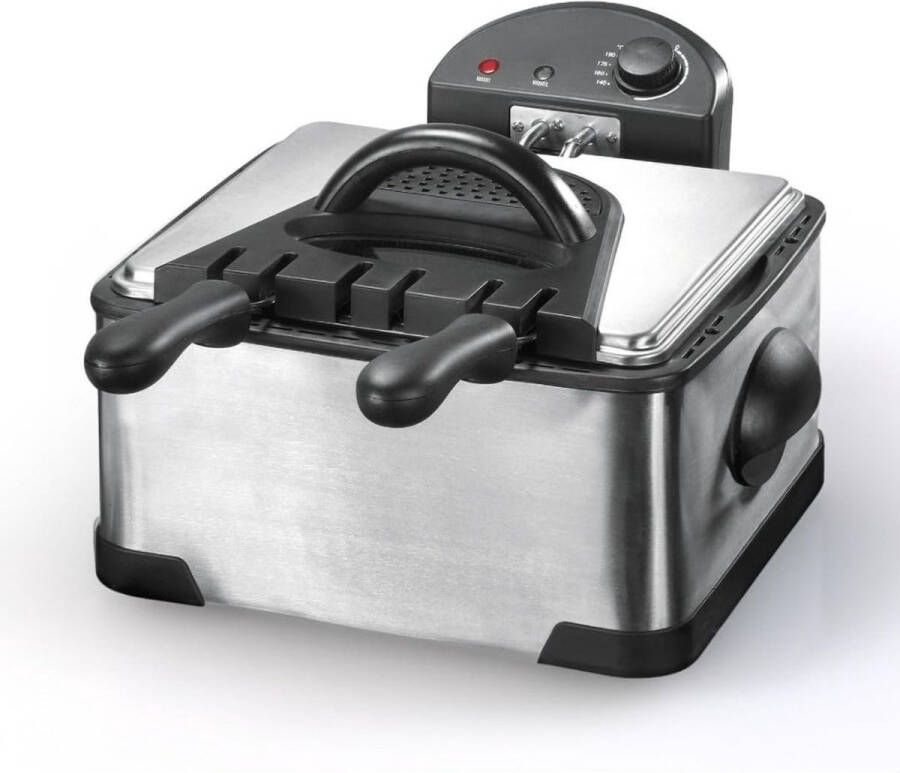 Zylo Dubbele Frituurpan Dubbele Friteuse Frietpan 4 liters 41x41x26cm Edelstahl