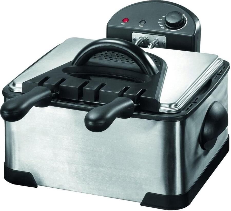 Zylo Dubbele Frituurpan Dubbele Friteuse Frietpan 4 liters 41x41x26cm Edelstahl