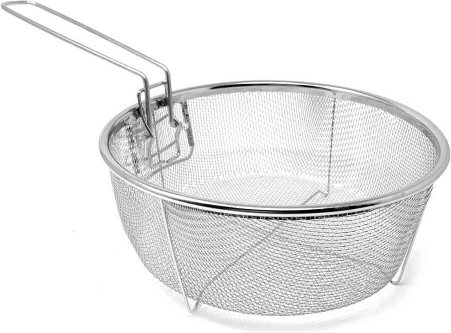 Zylo Frituurmandje Opvouwbare frituurmand Ronde Frituurmand Zilver 23cm