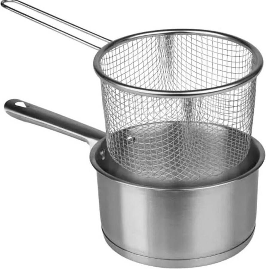 Zylo Frituurpan Inductie Frituurpan Frituurmandje Zilver 16cm x 16cm x 11cm
