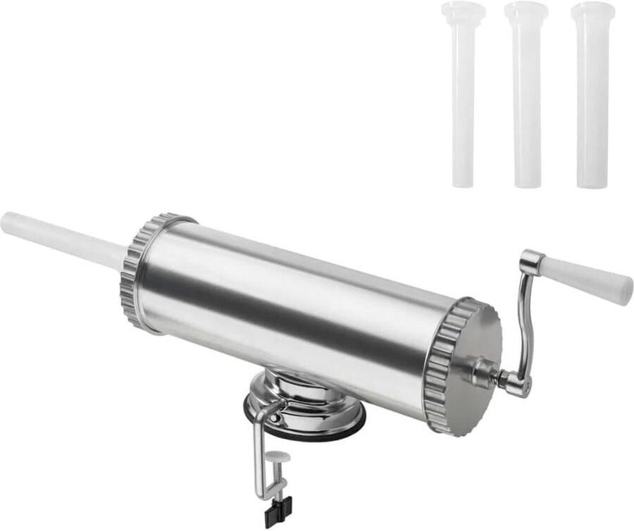 Zylo Worstenvuller Worstenmaker Worstmaker Worstmachine Worstenvul Machine 2 5kg 58x21x18cm Zilver