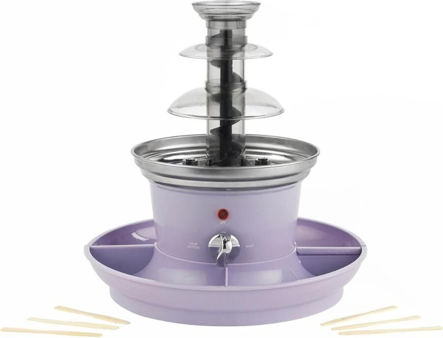 Zyrex Chocoladefontein Chocolade fontein Chocolade druppels Paars- 26cm x 26cm x 28cm