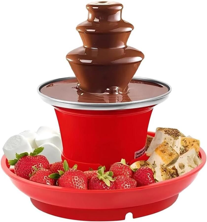 Zyrex Chocoladefontein Chocolade fontein Chocolade druppels Rood 23cm x 22cm x 15cm