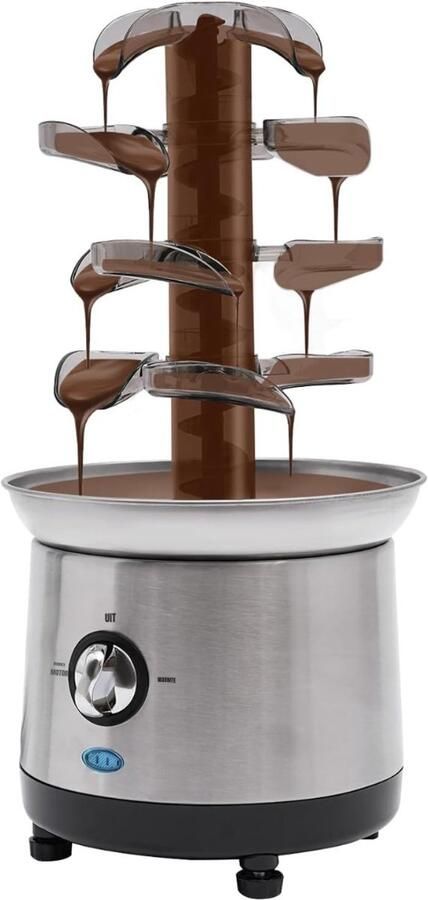 Zyrex Chocoladefontein Chocolade fontein Chocolade druppels Zilver 19cm x 22cm x 43cm