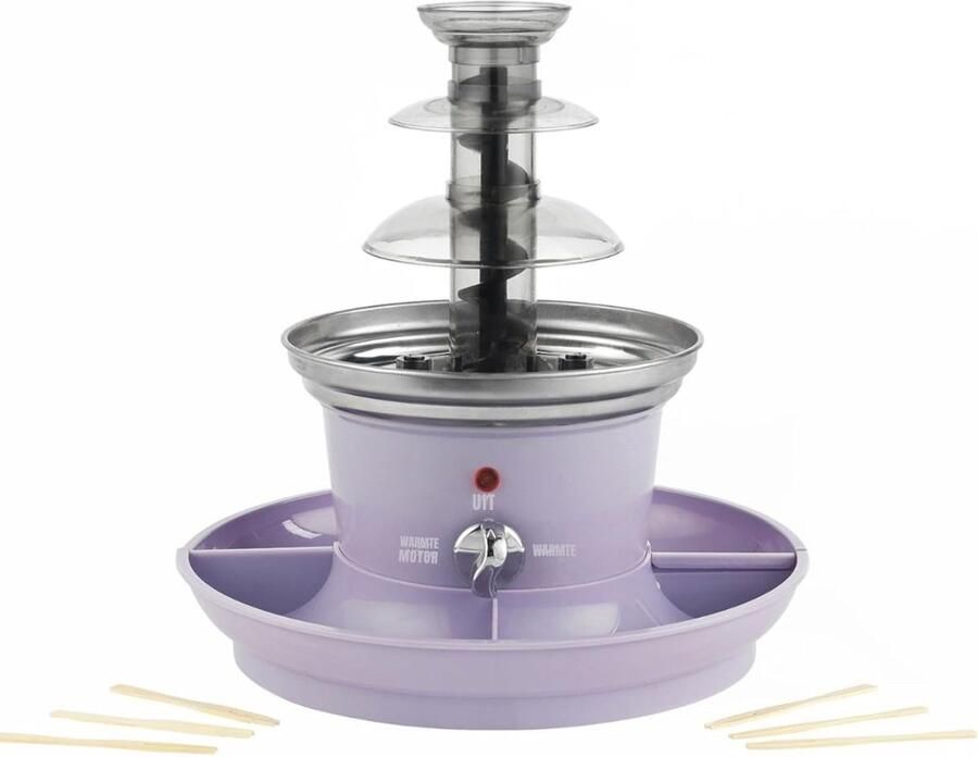 Florixa Chocoladefontein Fonteinset Chocofontein- Inclusief Smeltpot Paars 26cm x 26cm x 27cm