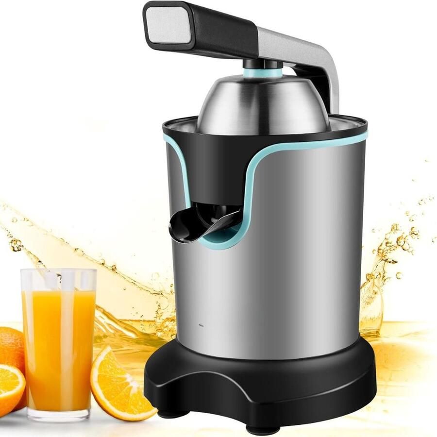 Zyrex Citruspers electrisch Citruspers Sinaasappelpers- Zilver- 16cm x 22cm x 28cm