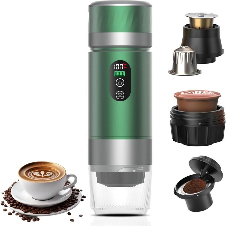 Zyrex Draagbare Koffiemachine Blender To Go Draagbare Blender Groen 20cm x 7cm x 7cm